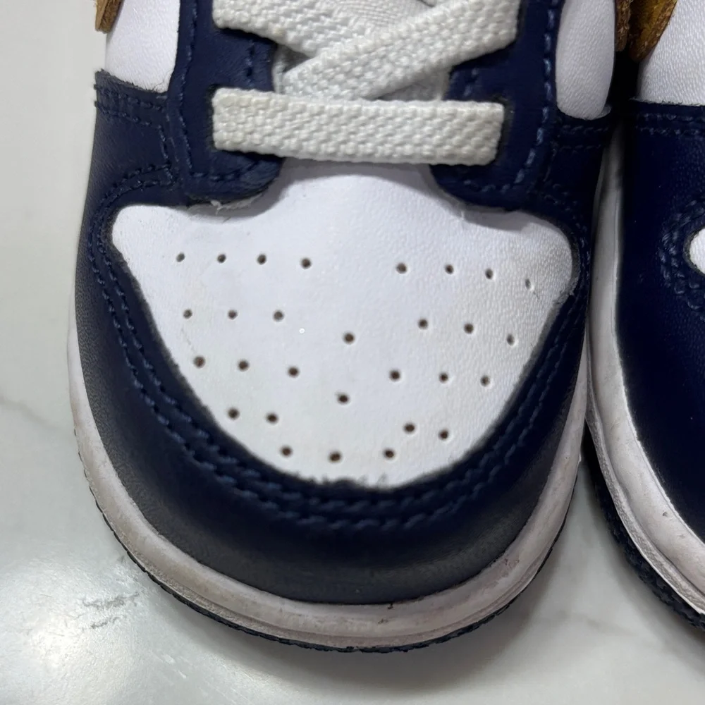 Nike Kids Dunk Low Sneaker - Navy, White & Gold